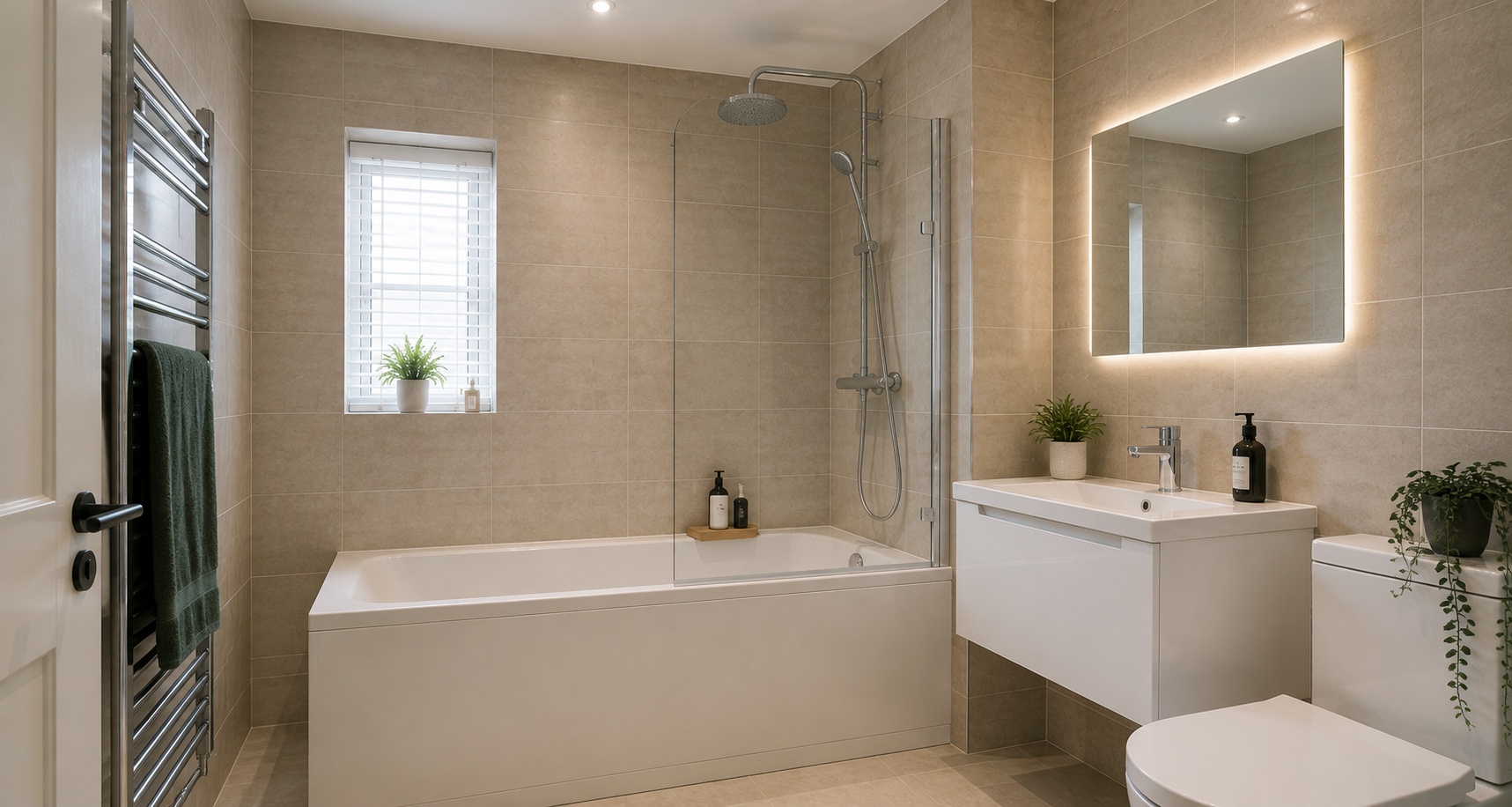 Bathroom after Oakwicke shower over bath upgrade